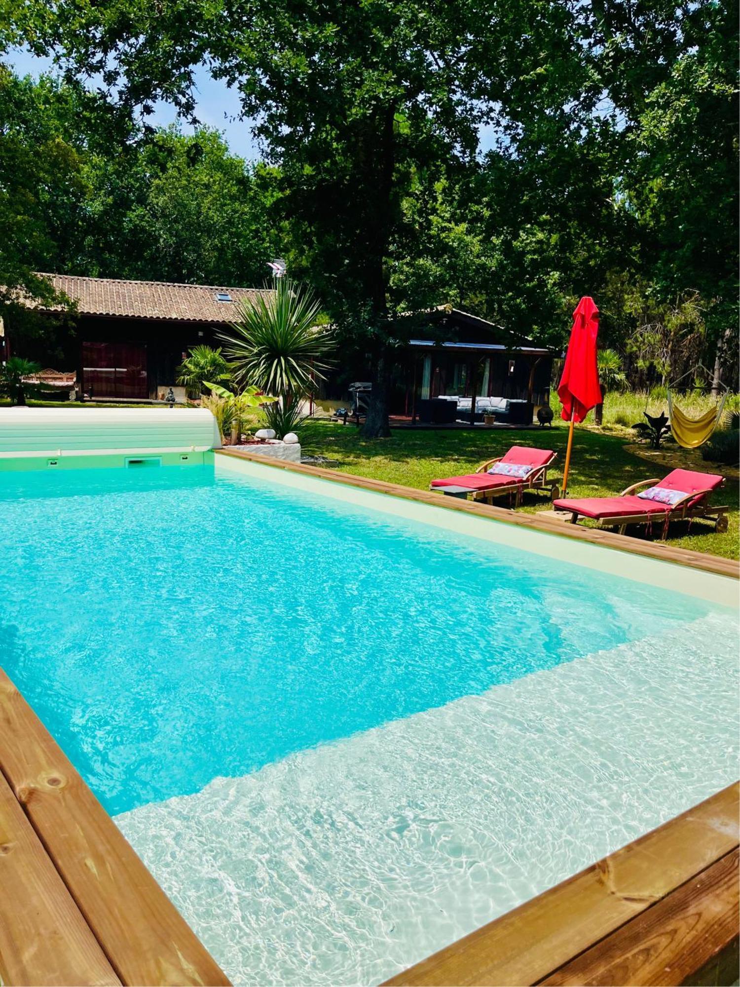 Hacienda De La Canopee Avec Piscine Chauffee Au Sel Hourtin Ngoại thất bức ảnh